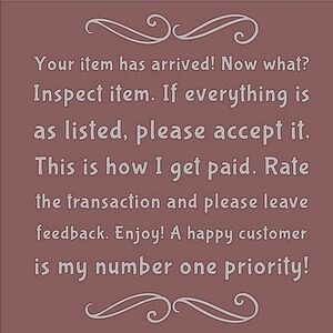 If You Are Happy With Your Item, Please Leave Feedback! ⭐️⭐️⭐️⭐️⭐️